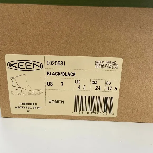 Keen Terradora II Wintry Pull On Boots Quilted Waterproof 200g Black Size 7