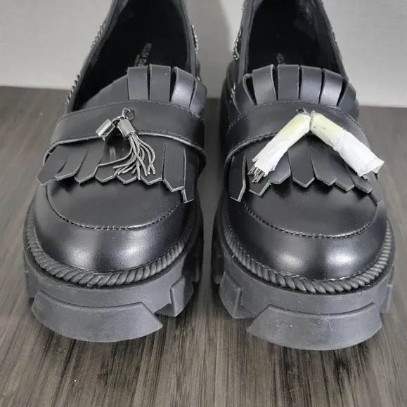 Kelsi Dagger Burke Black Lug Sole Loafer SZ 6.5