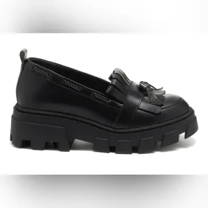 Kelsi Dagger Burke Black Lug Sole Loafer SZ 6.5
