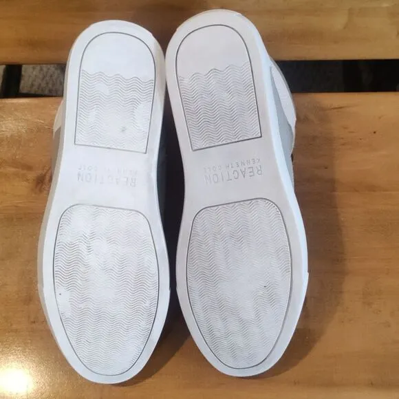 Kenneth Cole Reaction Sander fashion high top sneakers size 9 white and gray