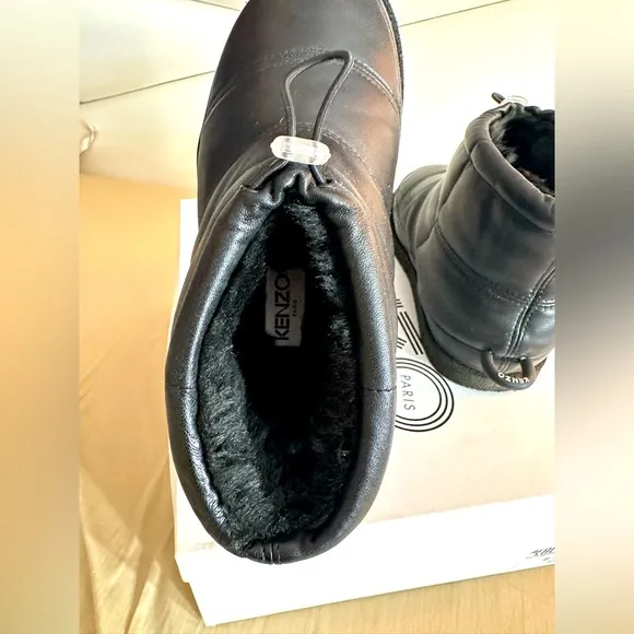 Kenzo Black Leather Kusco Boots