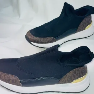 Kids Black and Brown Slip-On Sneakers