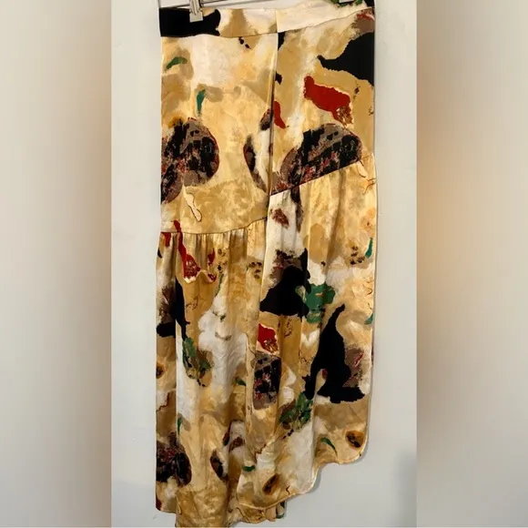KORI Women's Floral Wrap Asymmetrical Style Skirt SZ: L