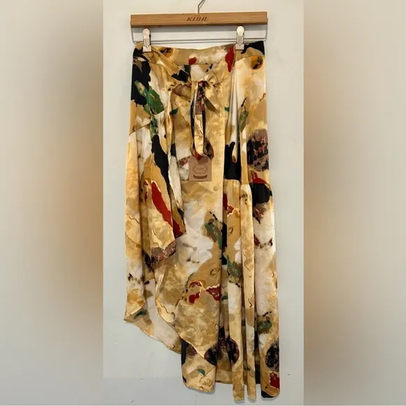KORI Women's Floral Wrap Asymmetrical Style Skirt SZ: L