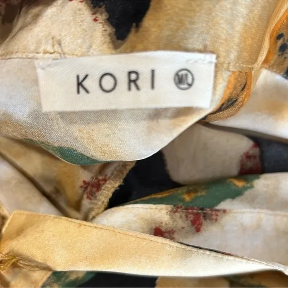 KORI Women's Floral Wrap Asymmetrical Style Skirt SZ: L