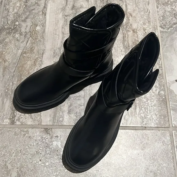Kurt Geiger London Kingston Quilted Moto Boots, Black, Size EU 36.5 New w/o Box