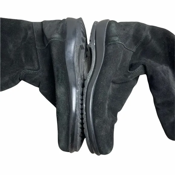 LA CANADIENNE Black Suede Over The Knee Boots 6.5