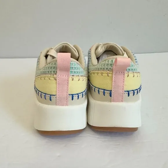 LA SHEELAH CROCHETED PATCHWORK INSPIRED MULTICOLOR FASHION SNEAKERS SZ 6
