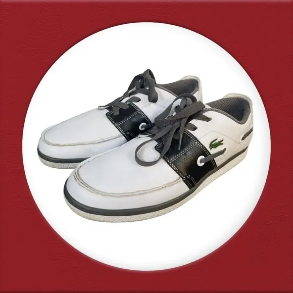 Lacoste Splitstep Leather Casual‎ Sneakers White Black Fashion Trainers Size 11
