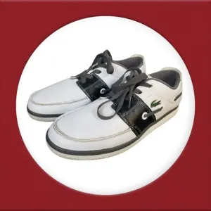 Lacoste Splitstep Leather Casual‎ Sneakers White Black Fashion Trainers Size 11