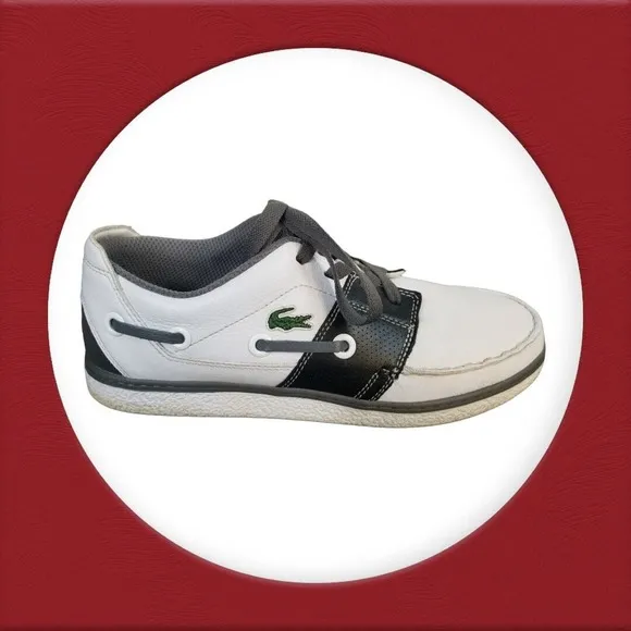 Lacoste Splitstep Leather Casual‎ Sneakers White Black Fashion Trainers Size 11