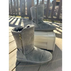 Lamo Gray Suede Leather Boots Winter Warm Zip Up Comfort Boots Women's‎ 9