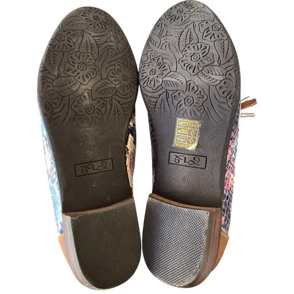 L'ARTISTE Klasik Python Loafers EU 40 US 9 UK 7 Tassel Multicolor Leather EUC!