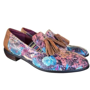 L'ARTISTE Klasik Python Loafers EU 40 US 9 UK 7 Tassel Multicolor Leather EUC!