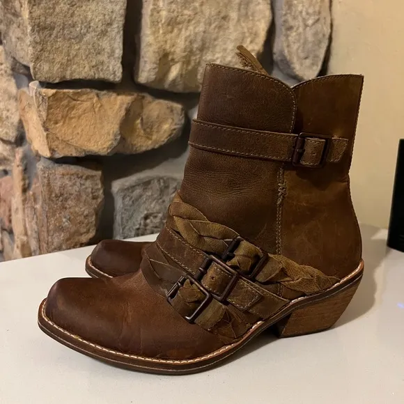 Latigo Paz Braid Booties Boho Leather Western Boot Size 7