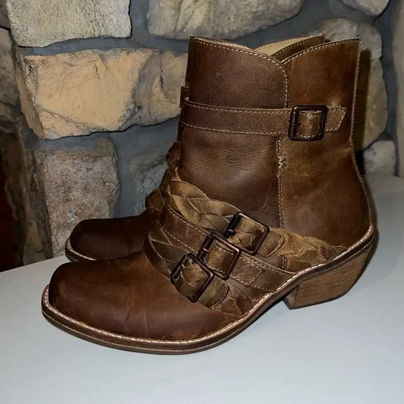 Latigo Paz Braid Booties Boho Leather Western Boot Size 7