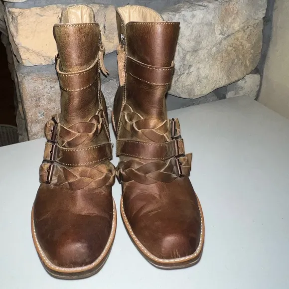 Latigo Paz Braid Booties Boho Leather Western Boot Size 7