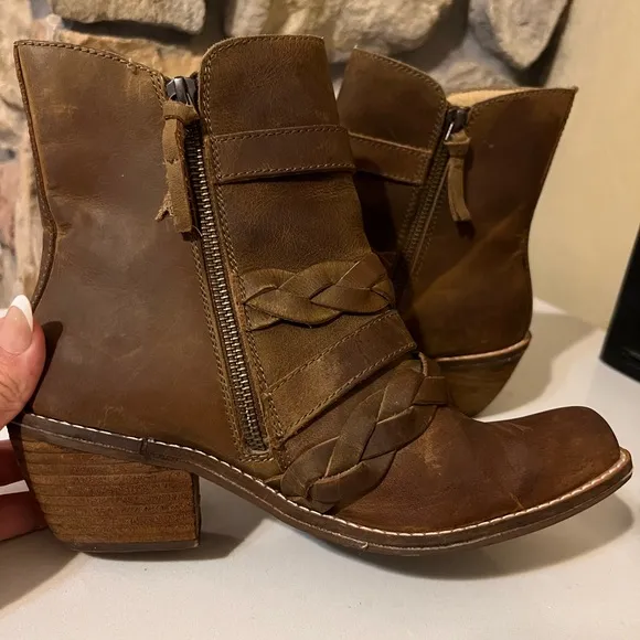Latigo Paz Braid Booties Boho Leather Western Boot Size 7