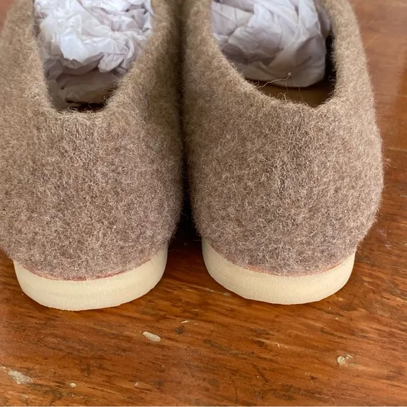 Lauren Manoogian Brown Brushed Alpaca Wool Felt Ballet Flat Shoes 39 8.5/9