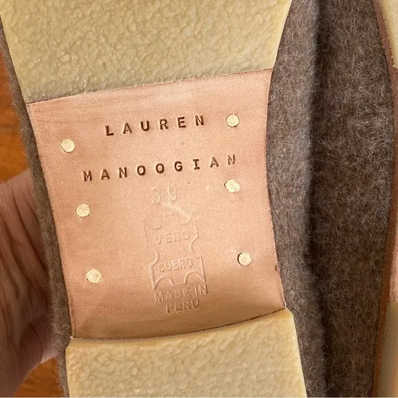 Lauren Manoogian Brown Brushed Alpaca Wool Felt Ballet Flat Shoes 39 8.5/9