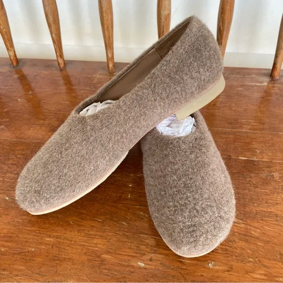 Lauren Manoogian Brown Brushed Alpaca Wool Felt Ballet Flat Shoes 39 8.5/9