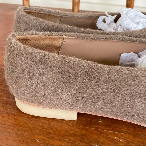 Lauren Manoogian Brown Brushed Alpaca Wool Felt Ballet Flat Shoes 39 8.5/9