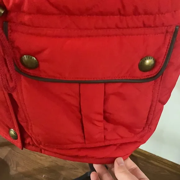 Lauren Ralph Lauren red quilted puffer vest, size Lp