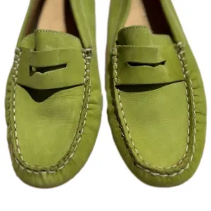 Laurent Effel driver suede loafers moccasins pistachio shoes Size 39
