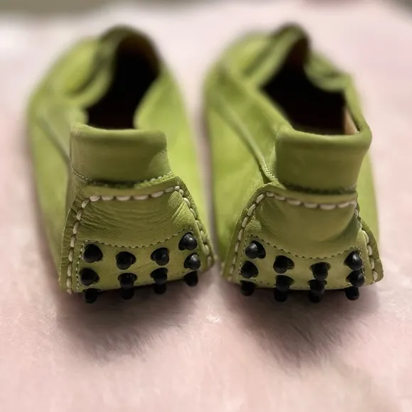 Laurent Effel driver suede loafers moccasins pistachio shoes Size 39