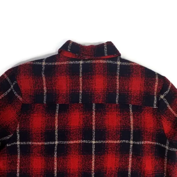 Levi's Red Blue Plaid Full Zip Long Sleeve Wool Blend Shacket Womens Plus 4X NWT