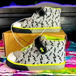 Lightning Toddler High Top Belmont Sneakers Textured Bottom for Grip See Pics