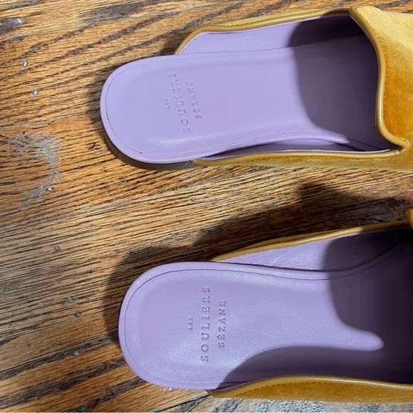 Like New SEZANE Georges Slippers/ Mules in Velvet Ochre