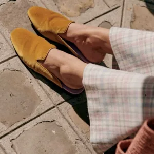 Like New SEZANE Georges Slippers/ Mules in Velvet Ochre