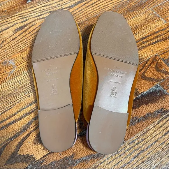 Like New SEZANE Georges Slippers/ Mules in Velvet Ochre