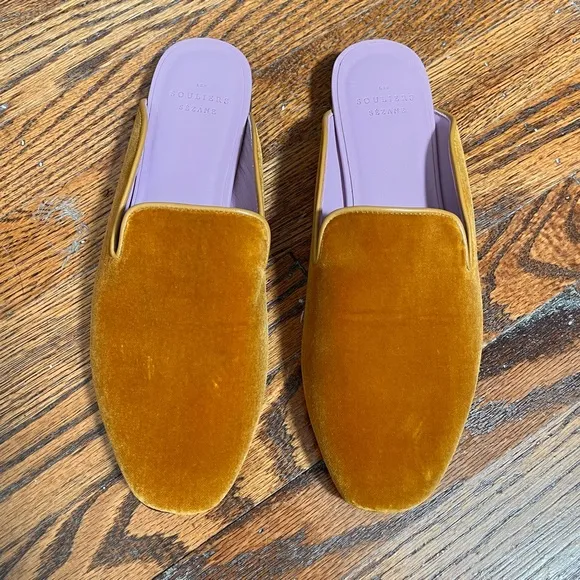 Like New SEZANE Georges Slippers/ Mules in Velvet Ochre