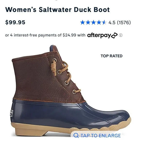 Like New Sperry Saltwater Duck Boots Size 8