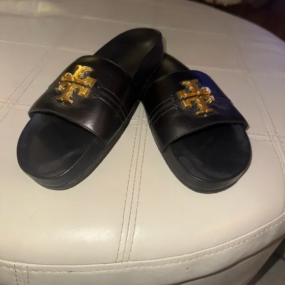 Limited Edition Tory Burch Everly Anatomic Lug Paris Nappa Slides Size 8 New