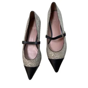 Linea Paolo Niara Size 9 Ballet Flats Mary Jane Rhinestone Cap Toe Shoe