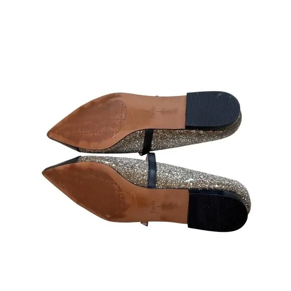 Linea Paolo Niara Size 9 Ballet Flats Mary Jane Rhinestone Cap Toe Shoe