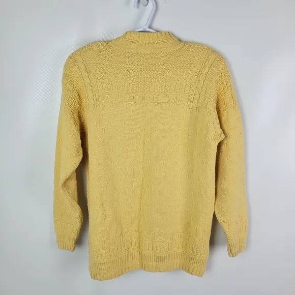 Lizwear 100% Cotton Vintage Knit Sweater Eith Shoulder Pads Sz Small