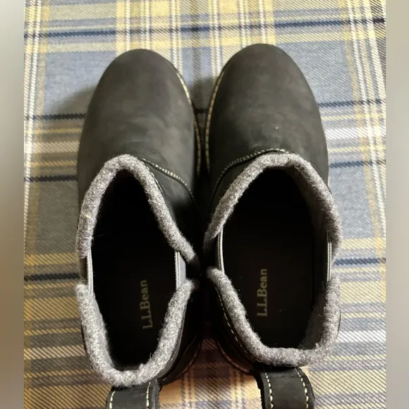 L.L. Bean Women’s 8 Wide Black Leather Stonington Pull On Chelsea Ankle Boots