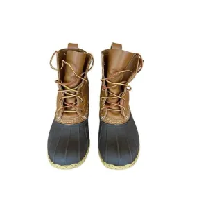 L.L. Bean Womens Brown &amp; Black Lace Up 8&quot; Gore-Tex Thinsulate Rain Boots Size 8