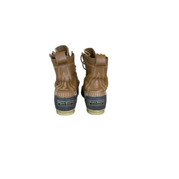 L.L. Bean Womens Brown &amp; Black Lace Up 8&quot; Gore-Tex Thinsulate Rain Boots Size 8