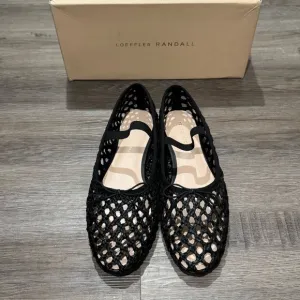 Loeffler Randall Leonie Black Crochet Raffia Ballet Flats