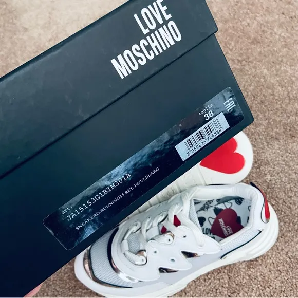 LOVE MOSCHINO Mixed Media Fashion Sneakers Size 38 EU