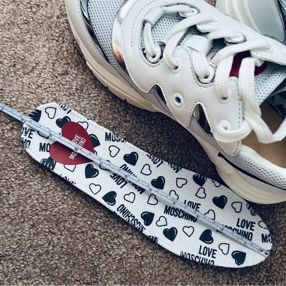 LOVE MOSCHINO Mixed Media Fashion Sneakers Size 38 EU