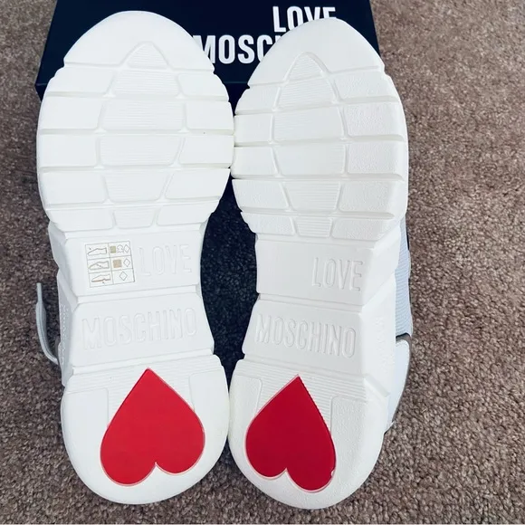LOVE MOSCHINO Mixed Media Fashion Sneakers Size 38 EU