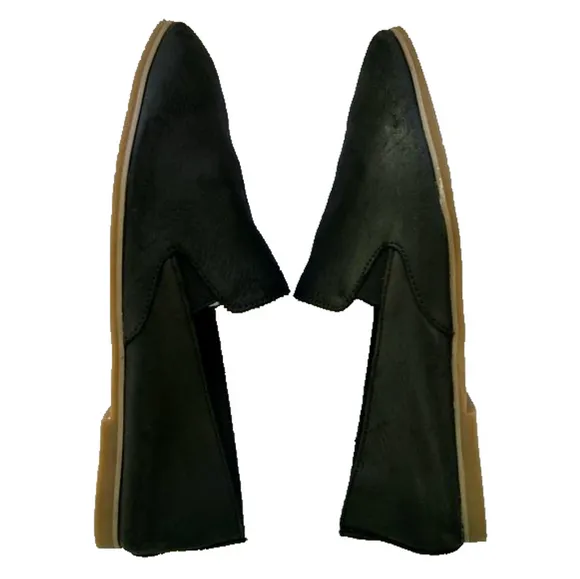 Lucky Brand 🩷 Charsa2 C Black Leather Slip On Flats Size 8 NEW (#10)
