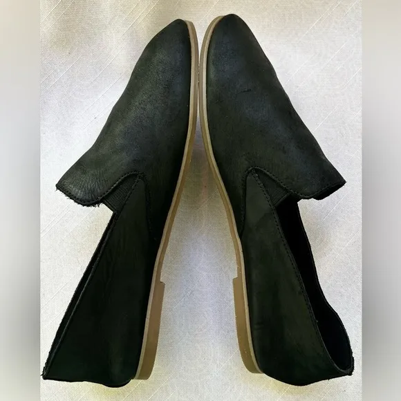 Lucky Brand 🩷 Charsa2 C Black Leather Slip On Flats Size 8 NEW (#10)