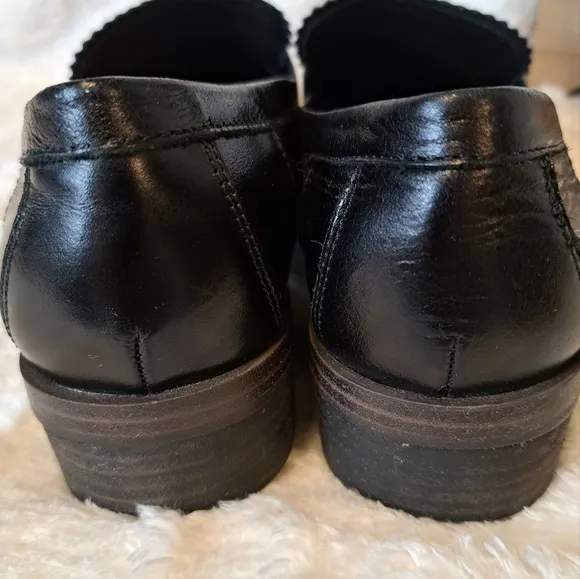 Lucky Brand Floriss Penny Loafers Flats Tailored Black Leather Women's Size 8.5